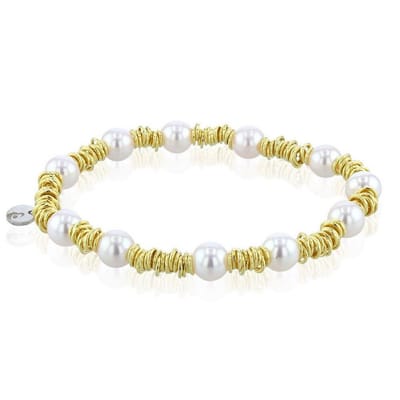 Luna-Pearls - 104.0615 - Armband - 750/-Geel goud met Zoetwater gekweekte parel