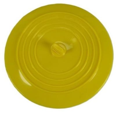3 stuks badstop, gootsteenstop, 15 cm, gootsteenstop voor badkamer en keuken - siliconen zuignap, Geel