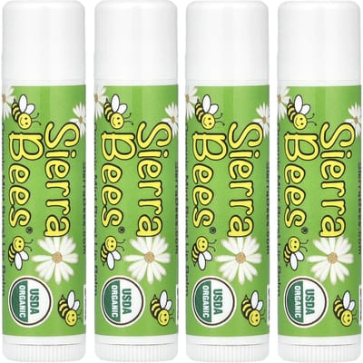 Sierra Bees, Organic Lip Balm, Mint Burst, 4 packs, 0.15 oz (4.25 g) each
