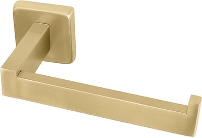 SnelShoppen - Gouden Toiletrolhouder Roestvrijstaal - Wandmontage Papierhouder - Geborsteld Messing - Modern Accessoire voor Badkamer en Keuken