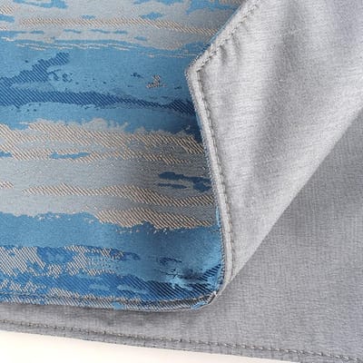Tafelkleed met franjes - Bohemian runner - Eettafel decoreren - Duurzaam katoen - 35x228cm - Blauw