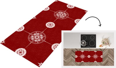Keukenloper - Loper keuken - Kompas - Reizen - Patronen - 120x50 cm - Keukenloper vinyl