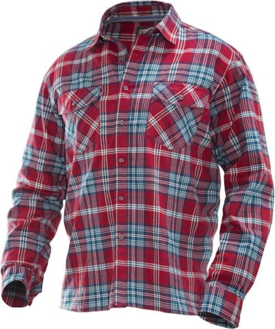 Jobman 5138 Flannel Shirt 65513801 - Rood/Blauw - L