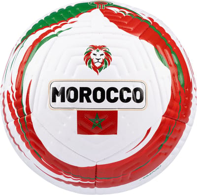 Avento Voetbal - Lion Force - Rood/wit - Maat 5 - ⌀ ca. 22 cm - WK voetbal - Marokko