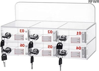RFWR® Transparante Mobiele Telefoonkluis voor School en Kantoor met 6 Slots