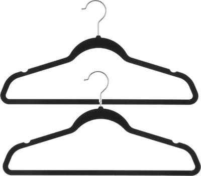Five Kledinghangers - 16x - zwart - kunststof - 45 x 23 cm - kleerhangers