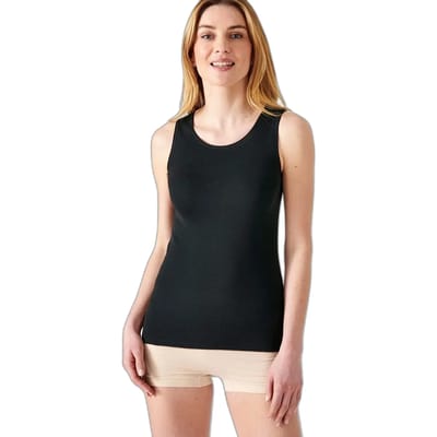 Damart - Fijn geribde tanktop Thermolactyl - Dames - Zwart - XS