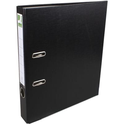 Q-CONNECT ordner, voor ft A4, uit PP en papier, met beschermrand, rug van 5 cm, zwart