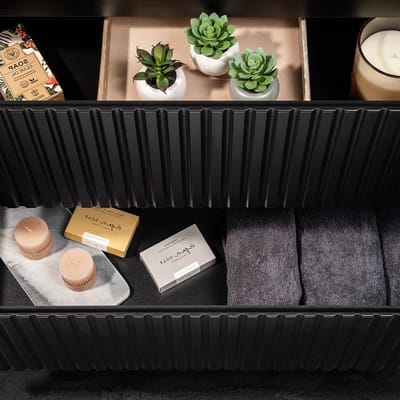 Wastafelonderkast Newport met lades en deuren 60x100x40 cm zwart [en.casa]