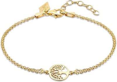 Twice As Nice Armband in 18kt verguld zilver, levensboom 16cm+3cm