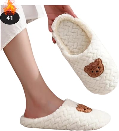 Bovista Warme Pantoffels - Sloffen - Slippers - Dames - Heren - Pluche - Maat 41 - Wit