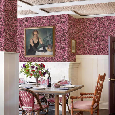 Roze Leopard Afscheur- en Plak Vinyl Moderne Zelfklevende Woonkamer Wandsticker Waterdichte Kaststickers (black,44x300CM) zwart