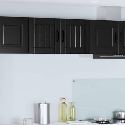 vidaXL - Wandkast - LUCCA - Zwart - 40 - x - 31 - x - 40 - cm - Bewerkt - hout