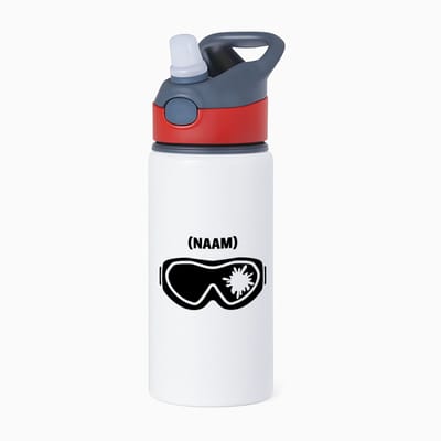 Hacebo® - Paintball met eigen naam waterfles met rietje rood - Sport - Paintballer - Sport - water fles - 650ML