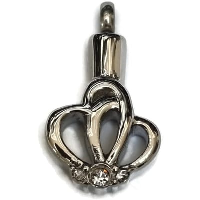 Aramat Jewels | Gedenkhangers | Stalen Hart Ashanger – Zilverkleurig Assieraad RVS Gedenksieraad | Gebroken-Hart-Zirkonia-2.8x1.9mm | |20mm | Staal | Volwassenen | Verkleurd niet