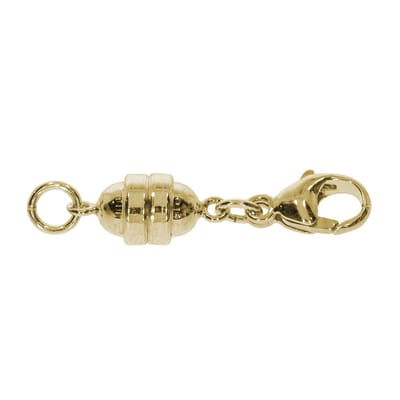 Magneetsluiting met karabijnhaak, 11 mm, 925 zilver, verguld, voor kettingen en armbanden