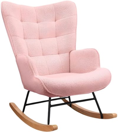 SP® Schommelstoel - Laadcapaciteit 120kg - Relaxstoel - Woonkamerstoel Schommelstoel - Roze - 70cm x 34cm x 69cm