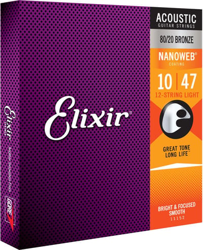 Elixir 11152 Nanoweb Snaren voor 12-Snarige Akoestische Gitaar (10-47)