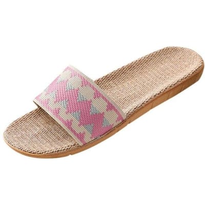 Slippers Dames Koppels Mode Casual Anti-Slip Linnen Huis Binnen Slippers Comfort Schoenen 40 roze