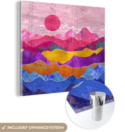 MuchoWow® Glasschilderij 50x50 cm - Schilderij acrylglas - Bi - Pride - Goud - Foto op glas - Schilderijen
