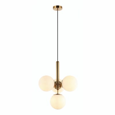 Kosilum - Giovanna - Hanglamp - Messing en wit - Metaal en glas