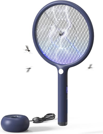 Elektrische Vliegenmepper 2-in-1 - Oplaadbaar met USB, 4000V, Automatische Aantrekkingsmodus en LED Licht
