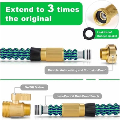 Flexibele Tuinslang - Uitbreidbare Waterslang - Planten Water Geven - Dubbellaags Materiaal - 7.5 Meter - Zwart