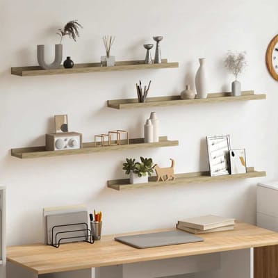 vidaXL - Wandschappen - 4 - st - 80x9x3 - cm - sonoma - eikenkleurig