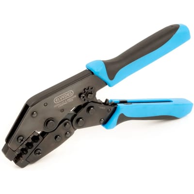 Elvedes Krimptang - Montage buitenkabel hoedjes - Anti-rafeldopjes - 22.5 cm - Blauw/Zwart