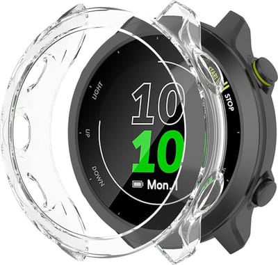 Strap-it Schokabsorberend TPU bescherm hoesje - soft case geschikt voor Garmin Forerunner 55 (transparant)