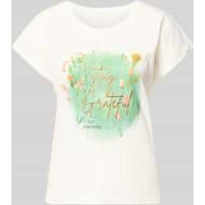 regular fit T-shirt van viscosemix met statementprint