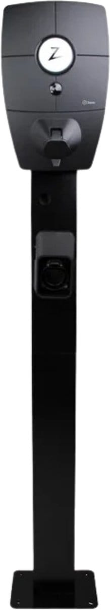 Zaptec Pro Montagepaal - Zwart - Metaal- Bevestigingspaal Zaptec Pro - Inclusief Deluxe Stekkerhouder