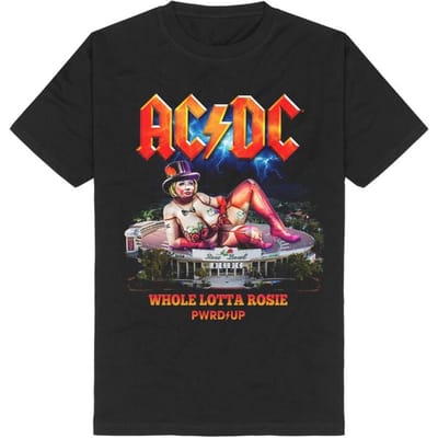 AC/DC T-shirt - PWRUP Lotta Rosie - S tot XXL - voor Mannen - zwart