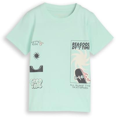 Tom Tailor - T-shirt met opdruk - Maat 92/98 - light bay green