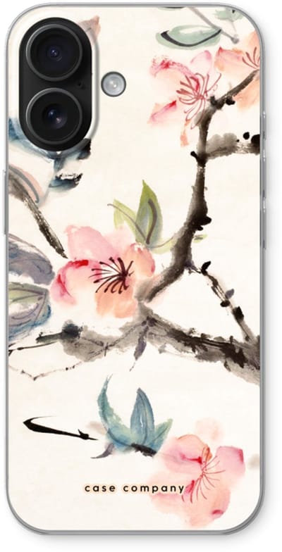 Case Company® - Hoesje geschikt voor iPhone 16 hoesje - Japanse bloemen - Soft Cover Telefoonhoesje - Bescherming aan alle Kanten en Schermrand