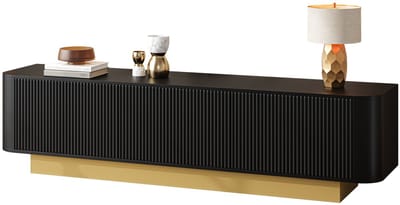TV-Meubel - Met Afgerond Design en Textuurfront - Opbergruimte - MDF - Wit