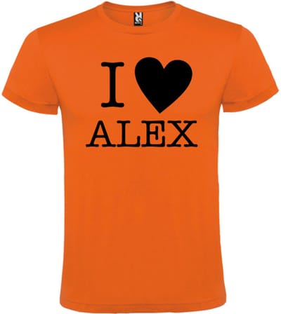 Koningsdag T-shirt Oranje - Maat S - I love Alex - Feestelijke Oranje Stijl