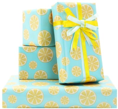 NTHProducts - Cadeaupapier - Citroen Design - Perfect voor Feestjes - 4 Vellen - Tropisch Thema - Aloha Party - Voor elke Gelegenheid