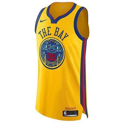 Nike NBA City Edition Kevin Durant Basketbalshirt Heren Shirt Geel AH6052-729 2XL yellow
