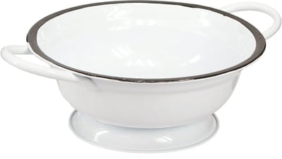 Decoratieve metalen schaal, wit en zwart, Ø16,5 cm, H6,5 cm, 4 stuks,