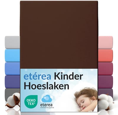 etérea Jersey Hoeslaken 80x160 - 80x180 cm Oekotex Made in Green - 100% katoen - Donkerbruin