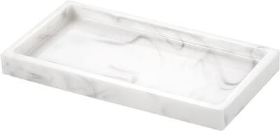 Sieraden Organizer van Hars, Badkamer en Keuken Dresser, Make-up Tray voor Ringen, Cosmetica en Decoratieve Planten - Mini Marmerlook voor Thuisgebruik