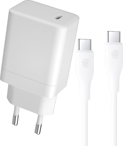 65w Snellader + Lange usb-C naar usb C Kabel - 1 Meter - Super Fast Charge 2.0 - Quick Charge 4.0 - Snellader - Wit - Geschikt voor iP15, Air, Pro, Laptop, GSM, Tablet, Telefoon, Mobiel