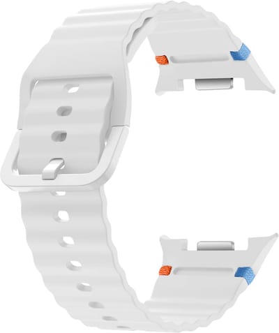 Strap-it Wave Siliconen Band (Wit) geschikt voor Samsung Galaxy Watch 9 (40/44mm) / Watch 8 (40/44mm) / 8 Classic (46mm)