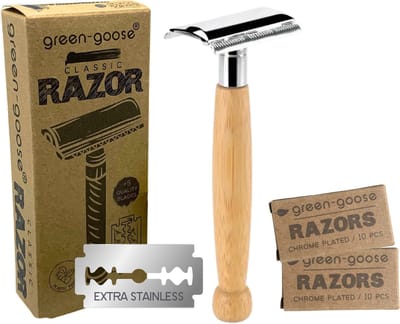 Bamboe Safety Razor - Scheermesjes – Scheermes – Double edge scheermesjes – Safety razor voor Vrouwen en Mannen – +20 mesjes