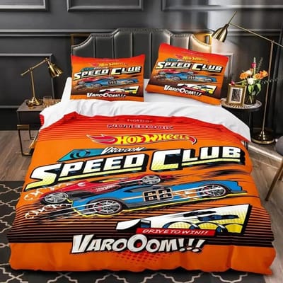 Monster Truck Hot Wheel 3D Geprint Dekbedovertrek Kussensloop Beddengoed Set Twin Full Queen King Size voor Slaapkamer Decor 01 240x220cm 3pcs