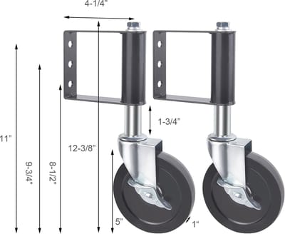 2 Stuks Universele Zwenkwielen 5 Inch Geveerde Poortwiel Met Remmen Voor Meubels Trolley Tot 100kg