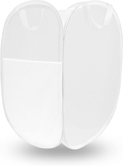 Vouwbare wasmand met handvat, 36 x 58 cm, mesh wasmand voor kleding, speelgoed en reizen