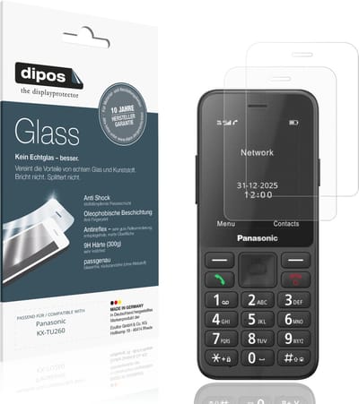 dipos – 2x Matte Pantserfolie geschikt voor Panasonic KX-TU260 | 9H Screenprotector