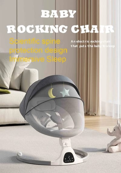 Je Huis Elektrische Baby Schommelstoel – Luxe Babyswing met Automatische Schommelfunctie, Wiegstoel & Babywip voor Baby’s van 0-3 Jaar – Inclusief Zachte Bekleding en Veilig Onderstel